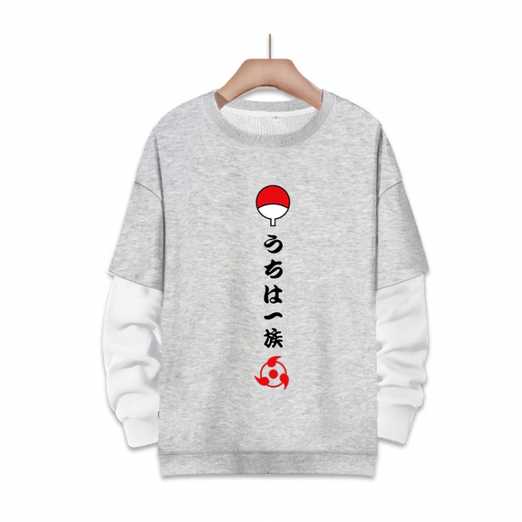 Naruto Anime fake two-piece thick round neck sweater from S to 3XL