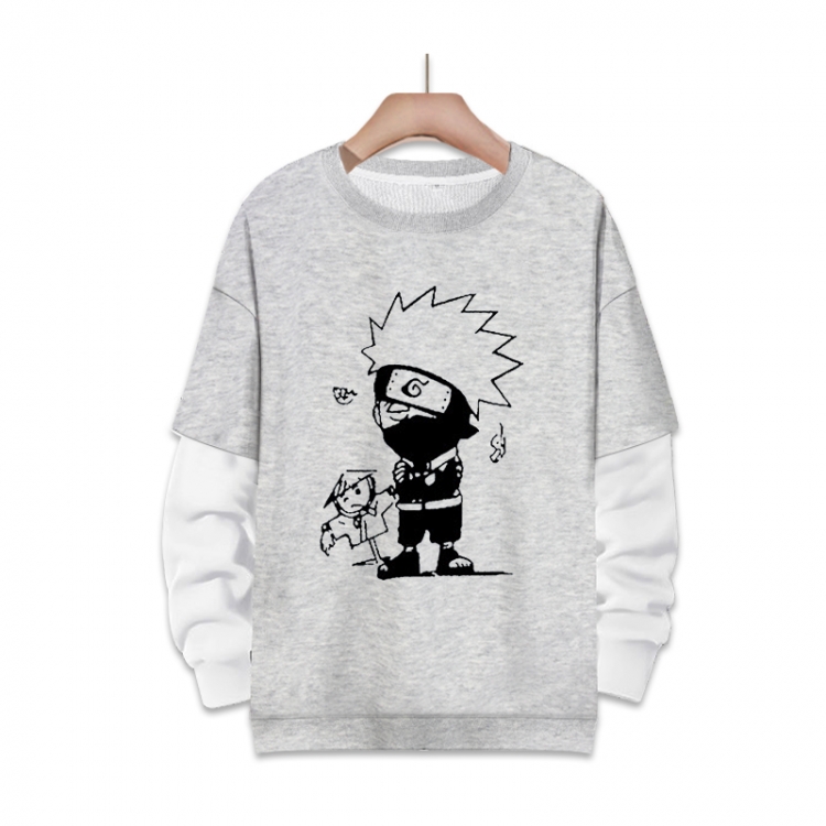 Naruto Anime fake two-piece thick round neck sweater from S to 3XL