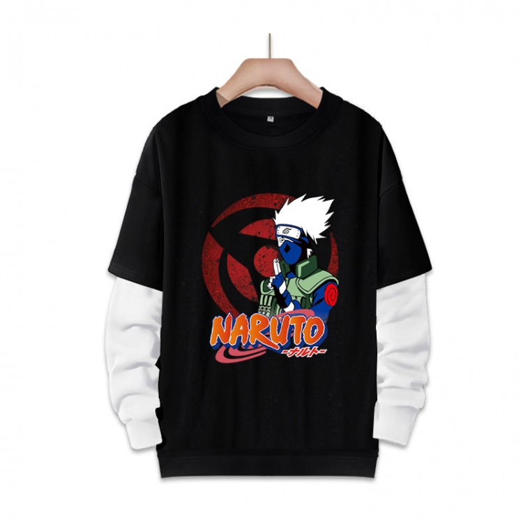 Naruto Anime fake two-piece thick round neck sweater from S to 3XL