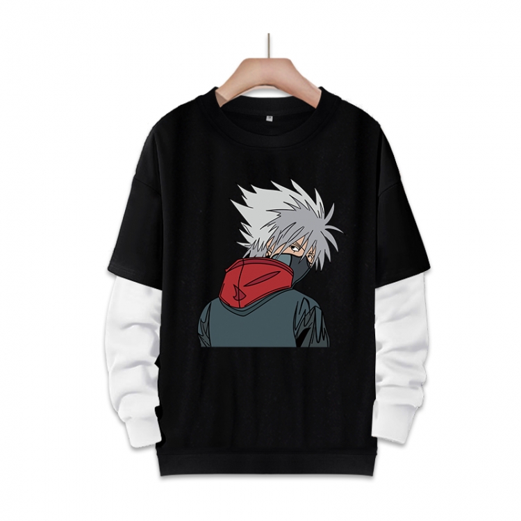 Naruto Anime fake two-piece thick round neck sweater from S to 3XL