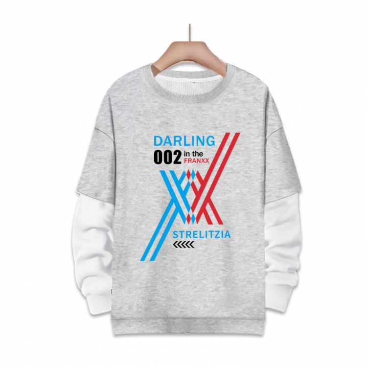 DARLING in the FRANXX  Anime fake two-piece thick round neck sweater from S to 3XL