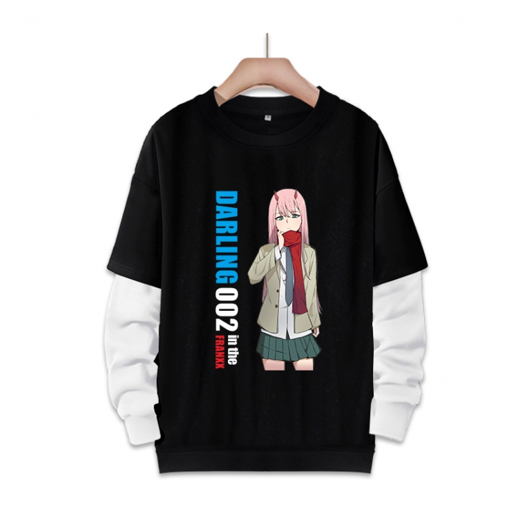 DARLING in the FRANXX  Anime fake two-piece thick round neck sweater from S to 3XL