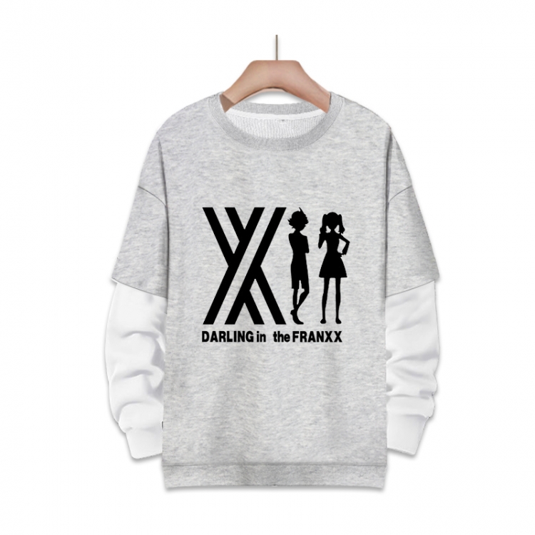 DARLING in the FRANXX  Anime fake two-piece thick round neck sweater from S to 3XL