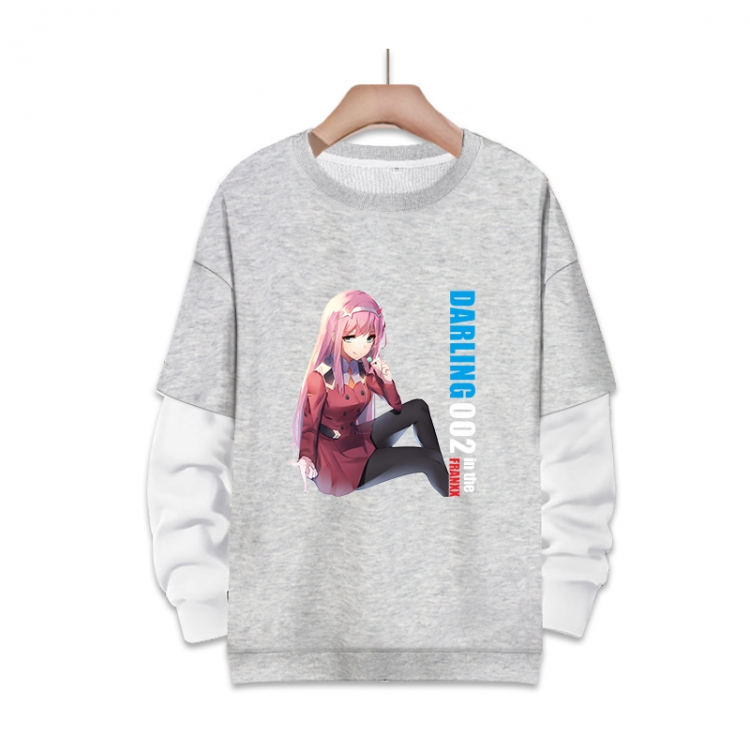 DARLING in the FRANXX  Anime fake two-piece thick round neck sweater from S to 3XL