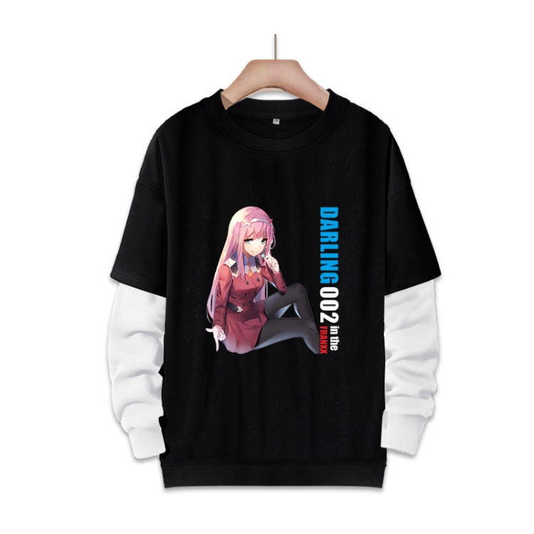 DARLING in the FRANXX  Anime fake two-piece thick round neck sweater from S to 3XL