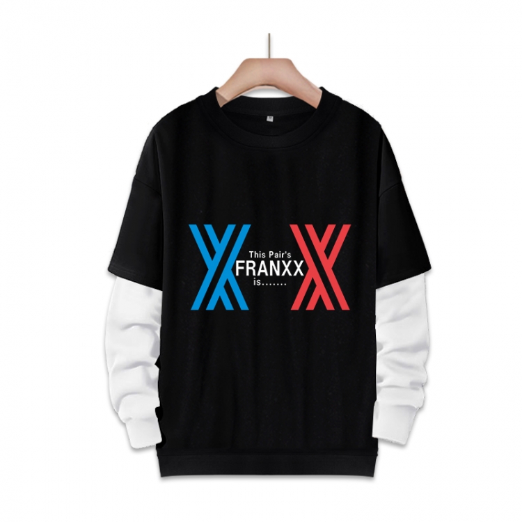 DARLING in the FRANXX  Anime fake two-piece thick round neck sweater from S to 3XL