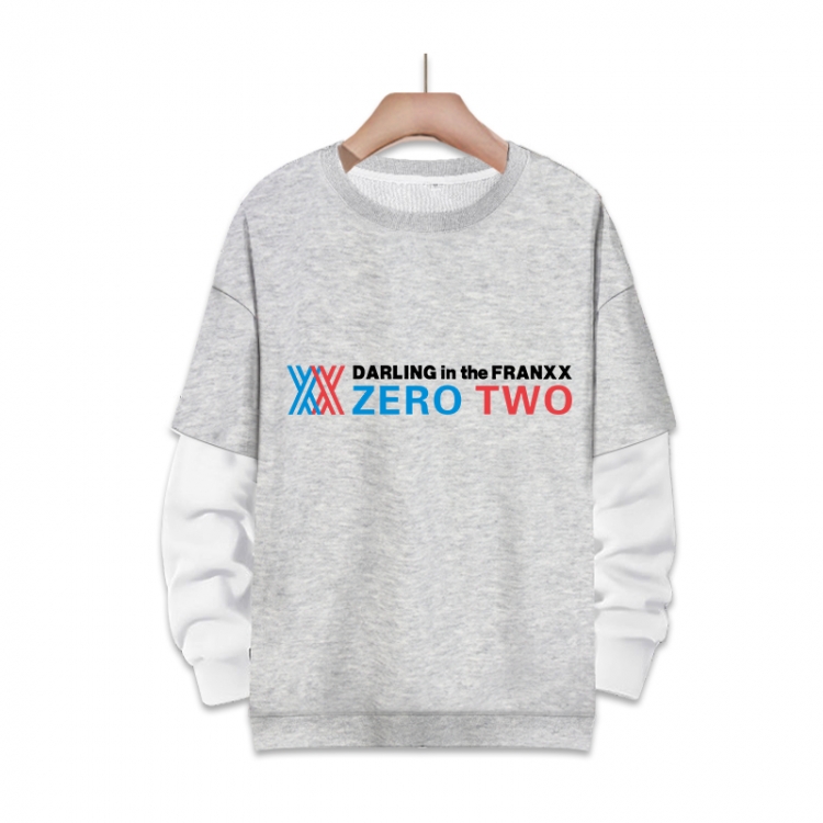 DARLING in the FRANXX  Anime fake two-piece thick round neck sweater from S to 3XL