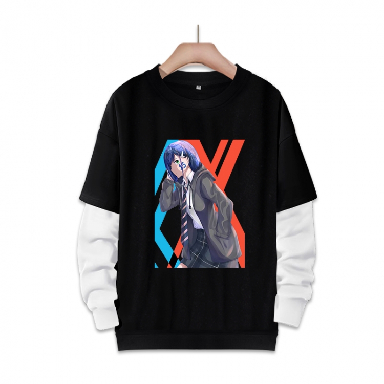 DARLING in the FRANXX  Anime fake two-piece thick round neck sweater from S to 3XL