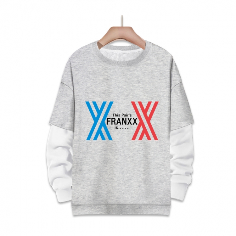 DARLING in the FRANXX  Anime fake two-piece thick round neck sweater from S to 3XL