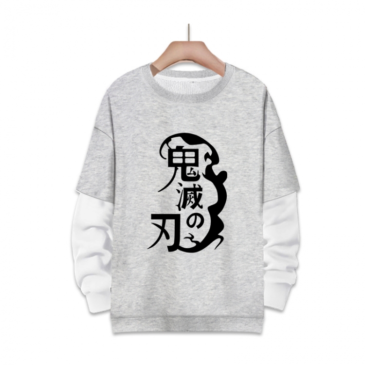 Demon Slayer Kimets Anime fake two-piece thick round neck sweater from S to 3XL