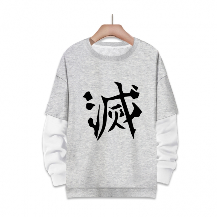 Demon Slayer Kimets Anime fake two-piece thick round neck sweater from S to 3XL