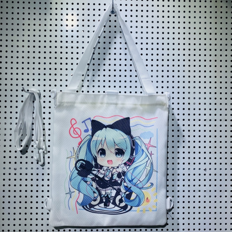 Genshin Impact Double-sided color picture canvas shoulder bag storage bag 33X32cm