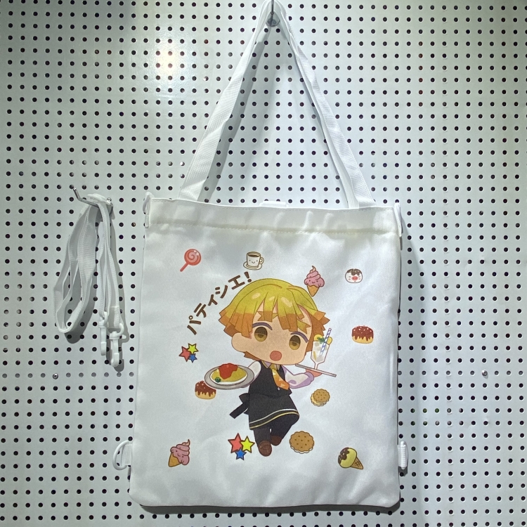 Genshin Impact Double-sided color picture canvas shoulder bag storage bag 33X32cm