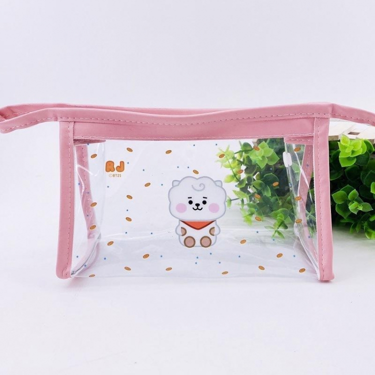 BTS Cartoon transparent cosmetic bag pencil case handbag price for  2 pcs