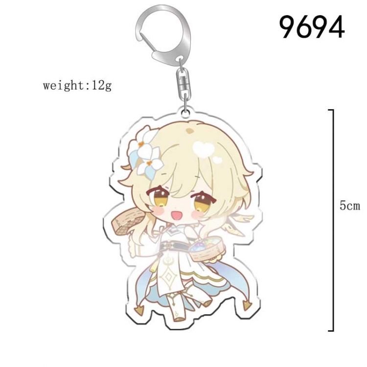 Genshin Impact Anime acrylic Key Chain  price for 5 pcs 9694