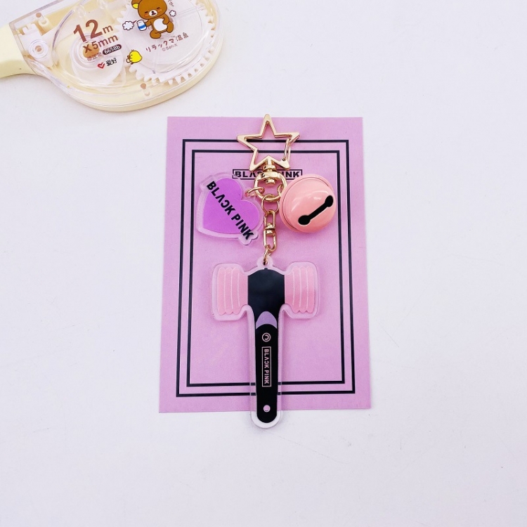 BLACK PINK  Korean celebrities Bell type acrylic keychain pendant  price for 5 pcs YSK022-BP