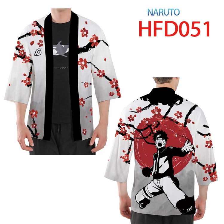 Naruto  Anime peripheral full-color short kimono from S to 4XL HFD-051