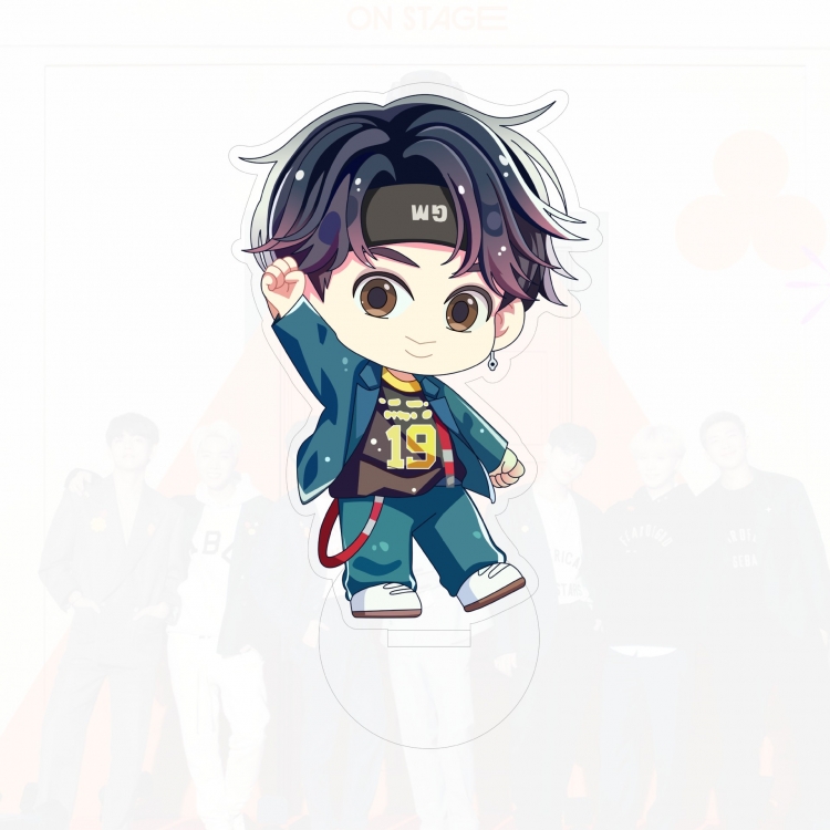 BTSCartoon Q version acrylic Standing Plates Keychain  11cm  price for 5 pcs  LP018-JIN