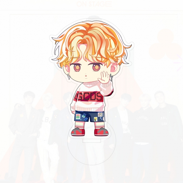 BTSCartoon Q version acrylic Standing Plates Keychain  11cm  price for 5 pcs LP018-JIMIN