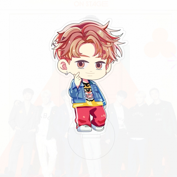 BTSCartoon Q version acrylic Standing Plates Keychain  11cm  price for 5 pcs LP018-RM