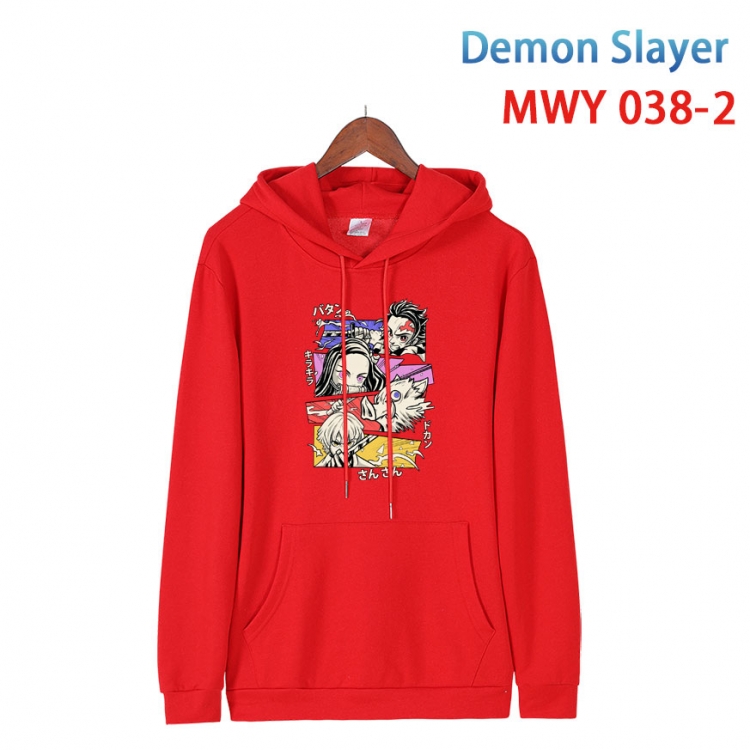 Demon Slayer Kimets Cotton Hooded Patch Pocket Sweatshirt   from S to 4XL MWY 038 2