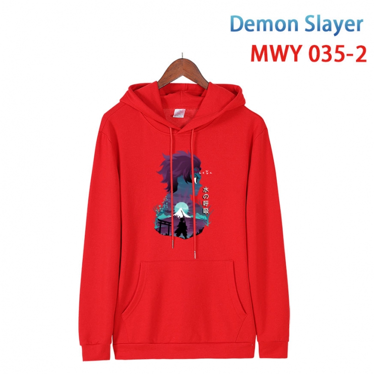 Demon Slayer Kimets Cotton Hooded Patch Pocket Sweatshirt   from S to 4XL MWY 035 2