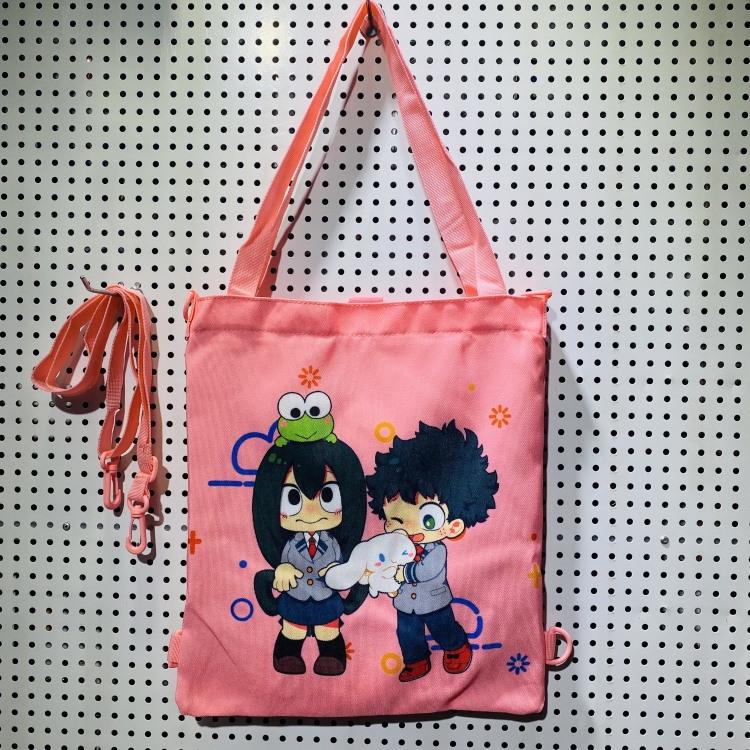 My Hero Academia Double-sided color picture canvas shoulder bag storage bag 33X32cm