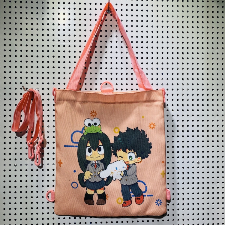 My Hero Academia Double-sided color picture canvas shoulder bag storage bag 33X32cm