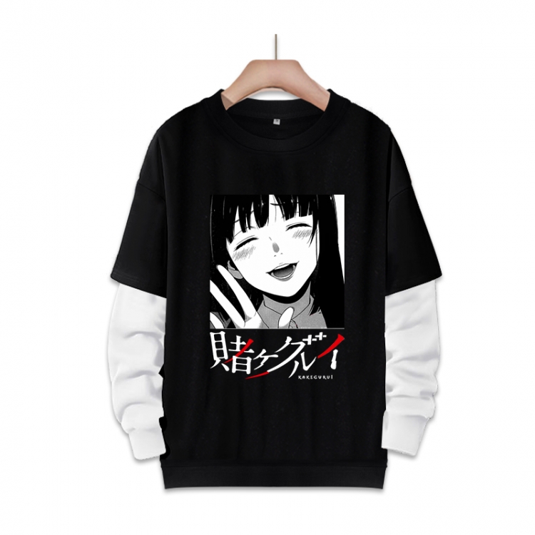 Kakegurui  Anime fake two-piece thick round neck sweater from S to 3XL