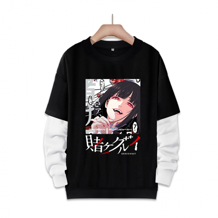 Kakegurui  Anime fake two-piece thick round neck sweater from S to 3XL