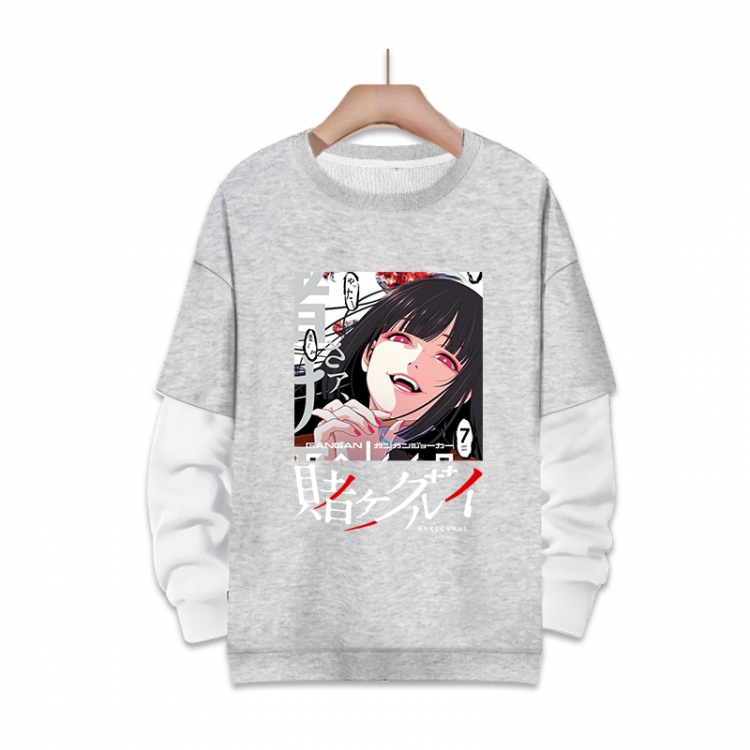 Kakegurui  Anime fake two-piece thick round neck sweater from S to 3XL