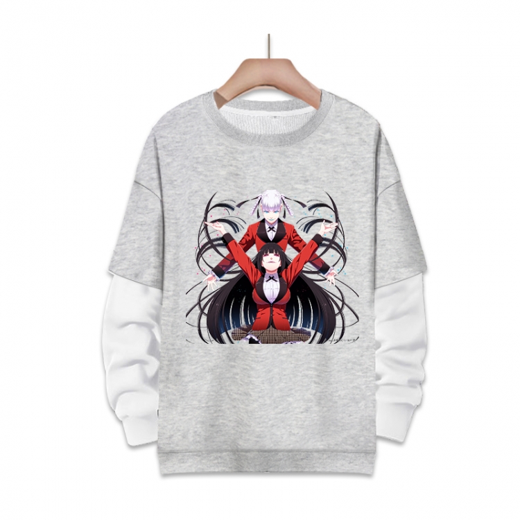 Kakegurui  Anime fake two-piece thick round neck sweater from S to 3XL