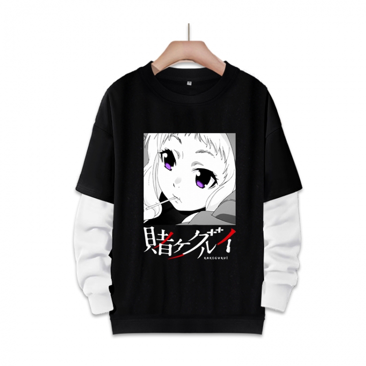 Kakegurui  Anime fake two-piece thick round neck sweater from S to 3XL