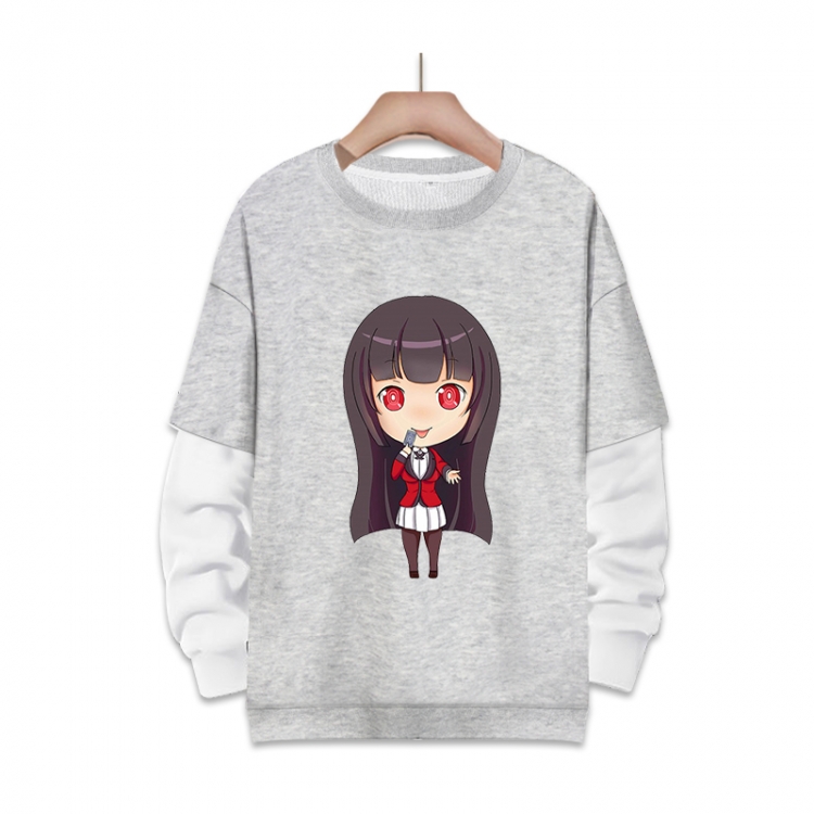 Kakegurui  Anime fake two-piece thick round neck sweater from S to 3XL