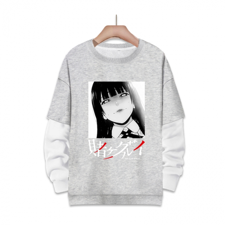 Kakegurui  Anime fake two-piece thick round neck sweater from S to 3XL