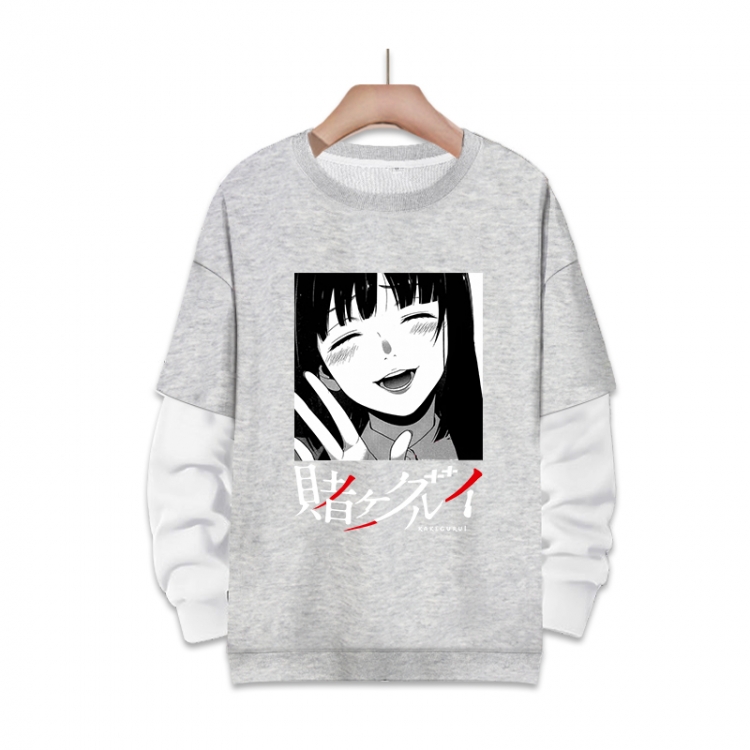 Kakegurui  Anime fake two-piece thick round neck sweater from S to 3XL