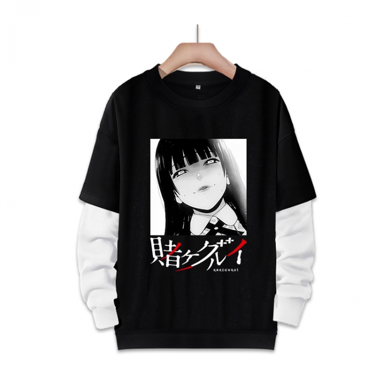 Kakegurui  Anime fake two-piece thick round neck sweater from S to 3XL