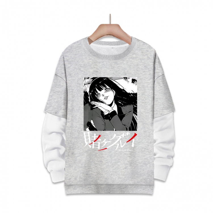 Kakegurui  Anime fake two-piece thick round neck sweater from S to 3XL