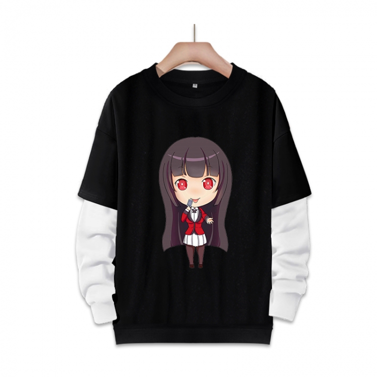 Kakegurui  Anime fake two-piece thick round neck sweater from S to 3XL