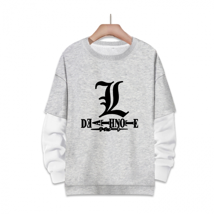  Death note Anime fake two-piece thick round neck sweater from S to 3XL