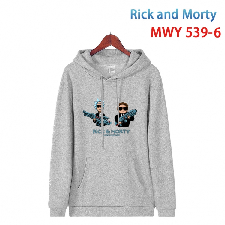 Rick and Morty Cotton Hooded Patch Pocket Sweatshirt from S to 4XL   MWY-539-6