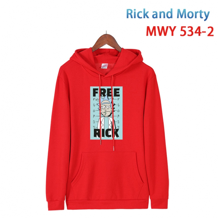 Rick and Morty Cotton Hooded Patch Pocket Sweatshirt from S to 4XL   MWY-534-2