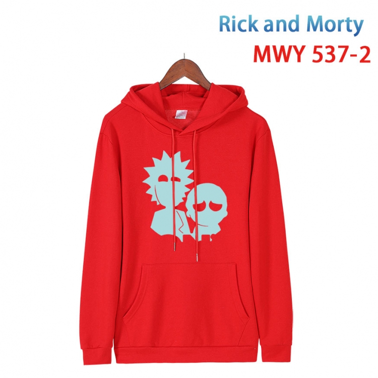 Rick and Morty Cotton Hooded Patch Pocket Sweatshirt from S to 4XL  MWY-537-2