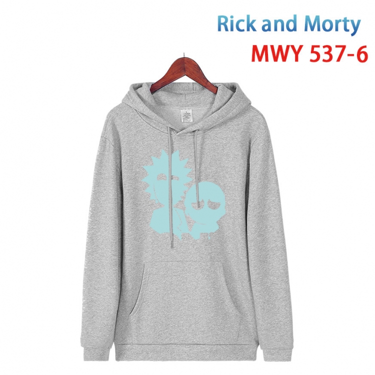 Rick and Morty Cotton Hooded Patch Pocket Sweatshirt from S to 4XL  MWY-537-6