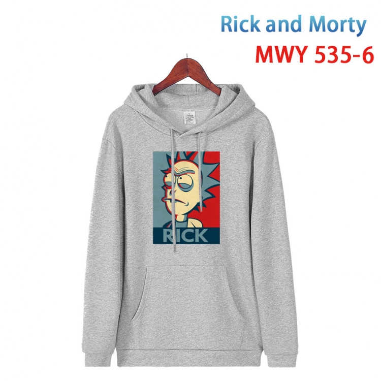 Rick and Morty Cotton Hooded Patch Pocket Sweatshirt from S to 4XL  MWY-535-6