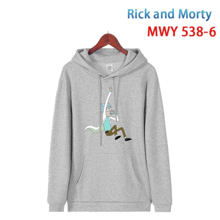 Rick and Morty Cotton Hooded Patch Pocket Sweatshirt from S to 4XL  MWY-538-6