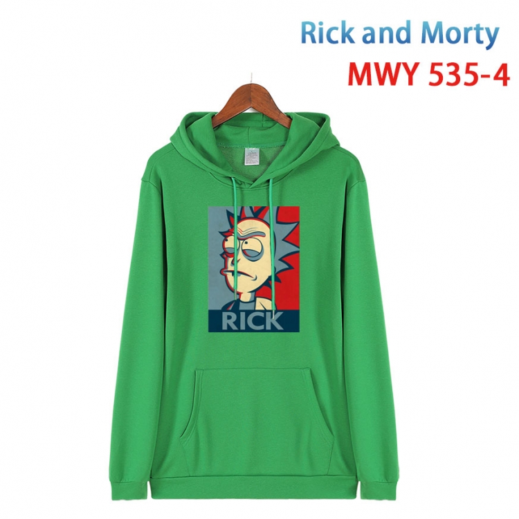 Rick and Morty Cotton Hooded Patch Pocket Sweatshirt from S to 4XL  MWY-535-4