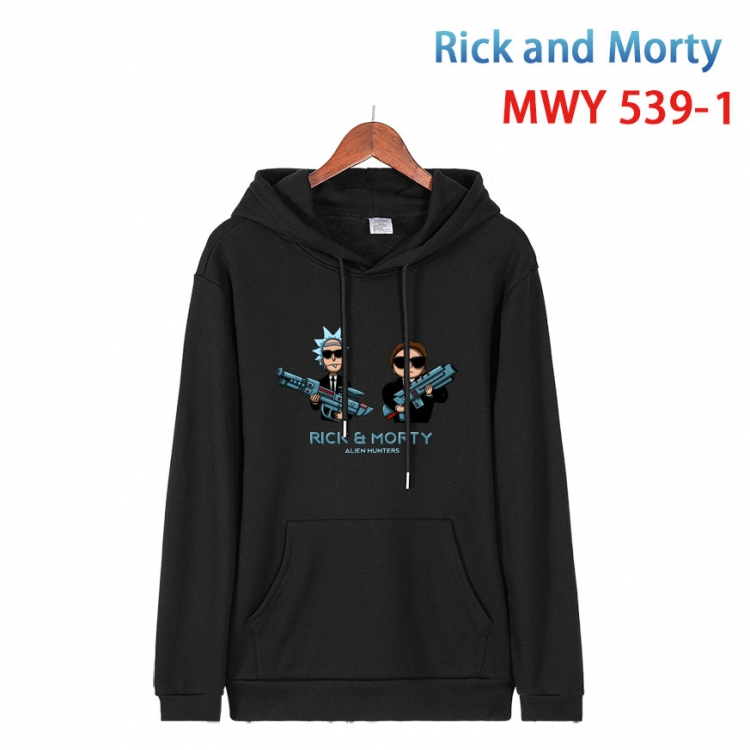 Rick and Morty Cotton Hooded Patch Pocket Sweatshirt from S to 4XL MWY-539-1