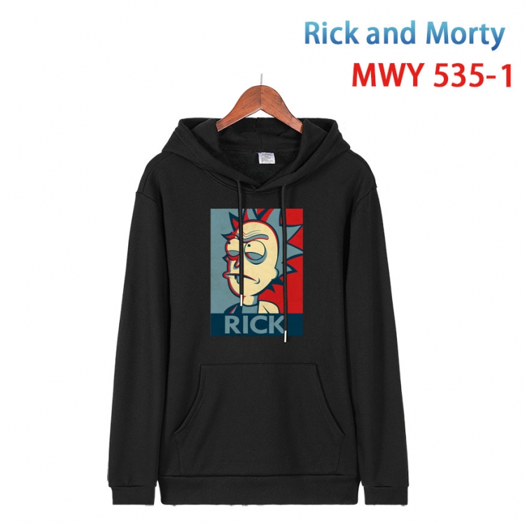 Rick and Morty Cotton Hooded Patch Pocket Sweatshirt from S to 4XL  MWY-535-1