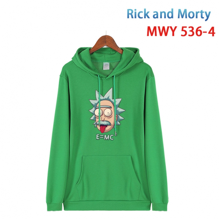 Rick and Morty Cotton Hooded Patch Pocket Sweatshirt from S to 4XL  MWY-536-4